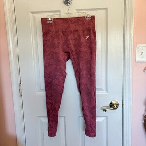 🌹 Gymshark Camo Seamless Leggings | Dark Red | Size L